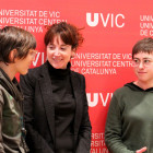 Laura Muixí, Elisenda Tarrats i Carla Escarrà, a la presentació del curs aquest dijous a la UVic