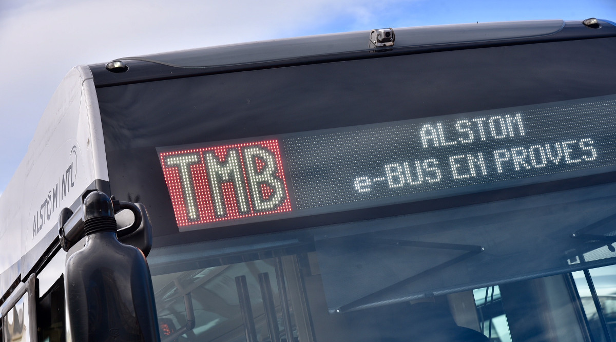 El frontal de l'autobús 100% elèctric. TMB