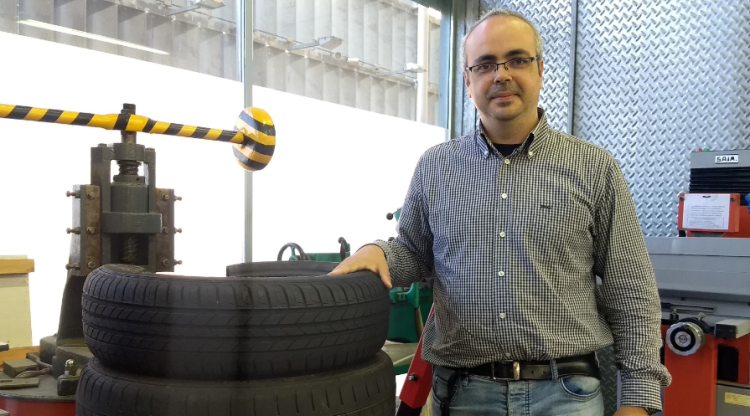 Pla americà de l’investigador de la URV Marc Marín, que ha encapçalat la recerca d'un nou material per fabricar aïllants del calçat a partir de pneumàtics en desús.. ACN